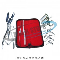 Hegar uterine dilator set 2pcs 3-4, 9-10, mathieu speculum, grave 3pcs, collin 3pcs